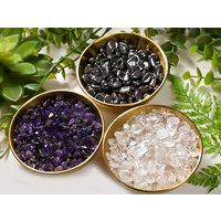 Entladesteine Hämatit | Aufladesteine Bergkristall Und Dunkler Amethyst Im Jutesäckchen Fair Ethisch Gehandelt Allerbeste Qualität von HappinessandLoveDE