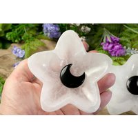 Selenitschale Stern | Entladeschale Selenit Zum Aufladen Schale in Sternenform Aufladeschale von HappinessandLoveDE