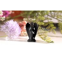 Turmalin Schörl Engel | Schwarzer Edelsteinengel Kristall Aus Schwarzem von HappinessandLoveDE