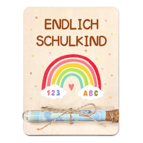 Einschulung Geschenk, Geldgeschenk Schulkind Verpackung aus Holz, Original Geschenke zur Einschulung Mädchen & Jungen, Inhalt Schultüte Füllung Schulanfang Schuleinführung Schulkind Geschenk Einschulung Geschenk, Geldgeschenk Schulkind Verpackung aus Holz, Original Geschenke zur Einschulung Mädchen & Jungen, Inhalt Schultüte Füllung Schulanfang Schuleinführung Schulkind Geschenk von Happirra