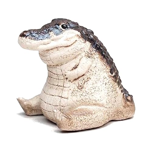Happlignly 1 Stück Alligator Baby Statue Dekoration Garten Tierfigur Wie Gezeigt Lila Sand Tier Skulptur für Niedliche Mini Innenraumdekoration von Happlignly