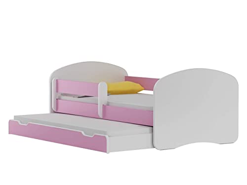Happy Babies BDW NEU Kinderbett mit 2 Liegeflächen und 2 Matratzen DOPELLBETT 180x90 Rosa - für Mädchen und Jungen JUGENDBETT || KOSTELNOS Versand || von Happy Babies