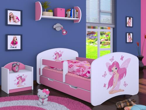 Happy Babies Kinderbett - Mit Matratze & Schublade und Rausfallschutz, 80x160, Mädchen Kinderbetten & Jugendbett Jungen Kids Bed, Jugendbett für Bodentief Ausziehbett Kleinkind, Lattenrost Happy Babies Kinderbett - Mit Matratze & Schublade und Rausfallschutz, 80x160, Mädchen Kinderbetten & Jugendbett Jungen Kids Bed, Jugendbett für Bodentief Ausziehbett Kleinkind, Lattenrost von Happy Babies