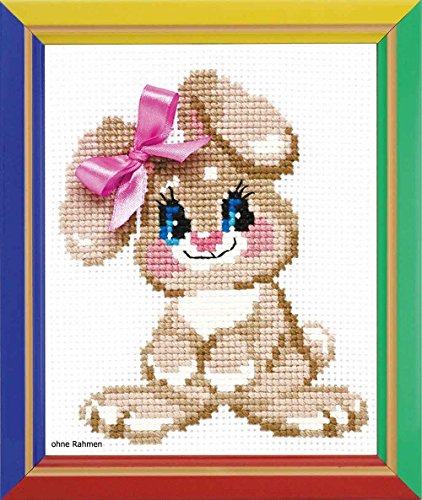 Riolis Kreuzstich-Set Hasenbaby, Baumwolle, Mehrfarbig, 15 x 18 x 0.1 cm Riolis Kreuzstich-Set Hasenbaby, Baumwolle, Mehrfarbig, 15 x 18 x 0.1 cm von Riolis
