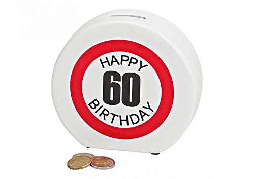 Wurm Spardose Happy Birthday 60 aus Keramik, B14 x T5 x H13 cm von Happy Birthday