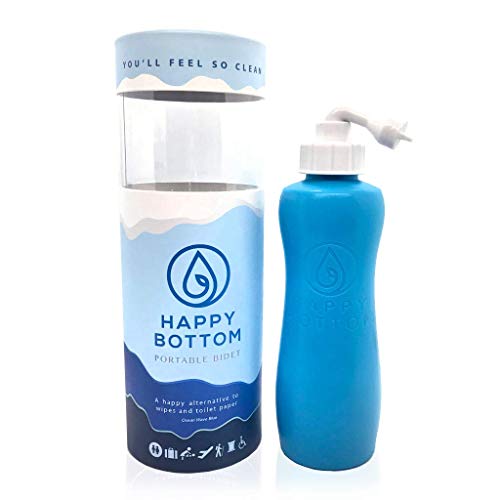 Happy Bottom Tragbares Bidet | auslaufsicheres Reise-Bidet und Peri-Flasche mit abgewinkelter Düse | 400 ml Fassungsvermögen | mit Reisetasche von Happy Bottom Booty Washer