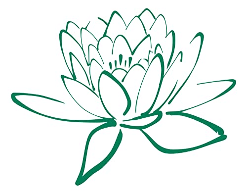 Wandtattoo Lotus-Blüte - Grün, 60cm x 47cm von Happy Calico Design