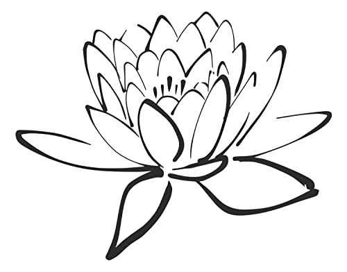 Wandtattoo Lotus-Blüte - Schwarz, 60cm x 47cm von Happy Calico Design