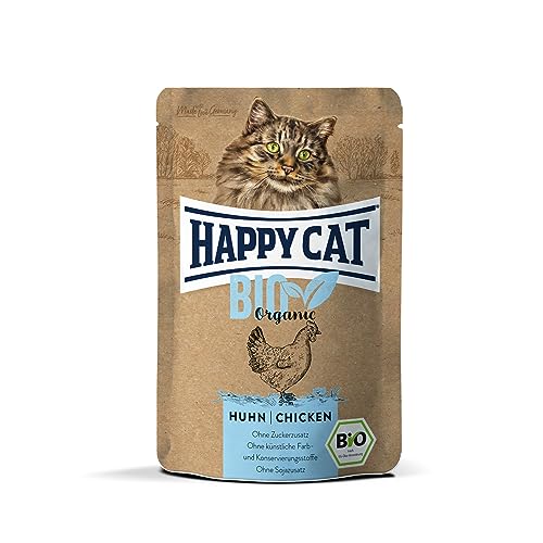 Happy Cat 70486 - All Meat Adult Bio Pouch Huhn - Katzen-Nassfutter für ausgewachsene Katzen und Kater - 85g Inhalt von Happy Cat