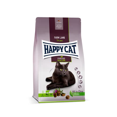 Happy Cat 70584 - Sterilised Adult Weide Lamm - Katzen-Trockenfutter für sterilisierte Katzen und Kater - 1,3 kg Inhalt von Happy Cat