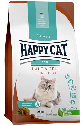 Happy Cat 70601 - Sensitive Haut & Fell - Katzen-Trockenfutter mit Huhn für hautsensible Katzen und Kater - 4 kg Inhalt von Happy Cat