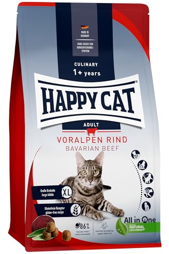 Happy Cat 70560 - Culinary Adult Voralpen Rind - Katzen-Trockenfutter für ausgewachsene Katzen und Kater - 10 kg Inhalt von Happy Cat