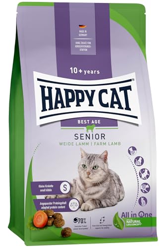 Happy Cat 70615 - Senior Weide Lamm - Katzen-Trockenfutter für Katzensenioren ab dem 8. Lebensjahr - 4 kg Inhalt von Happy Cat