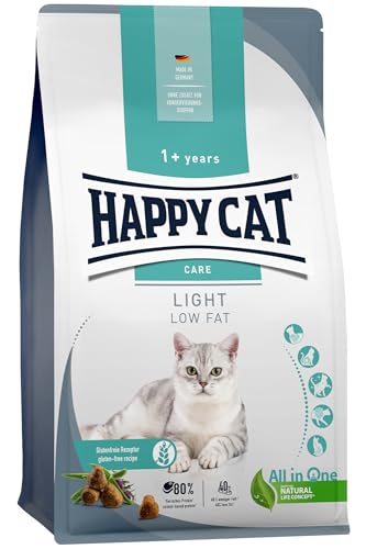 Happy Cat 70605 - Sensitive Adult Light - Trockenfutter mit Geflügel für übergewichtige Katzen und Kater - 10 kg Inhalt von Happy Cat