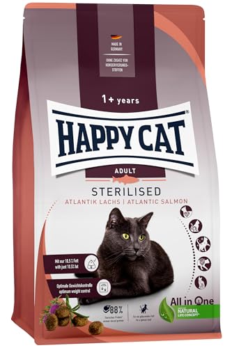 Happy Cat 70581 - Sterilised Adult Atlantik Lachs - Trockenfutter für sterilisierte Katzen und Kater - 10 kg Inhalt von Happy Cat