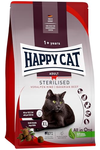 Happy Cat 70575 - Sterilised Adult Voralpen Rind - Trockenfutter für sterilisierte Katzen und Kater - 4 kg Inhalt von Happy Cat