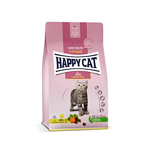 Happy Cat 70541 - Young Junior Land Geflügel - Katzen-Trockenfutter für Jung-Katzen ab dem 4. Monat - 10 kg Inhalt von Happy Cat