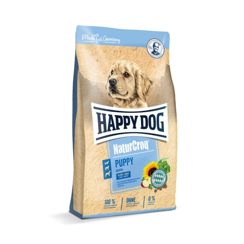 Happy Dog 60515 – NaturCroq Puppy – Alleinfutter mit Kräutern für Welpen ab 4 Wochen bis 6 Monate – 4 kg Inhalt von Happy Dog