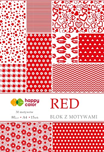 Design Papierpad ROT A4 80g/m² 15 Blatt 30 Motive Happy Color von Happy Color