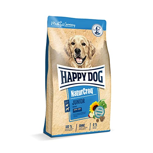 Happy Dog 60668 – NaturCroq Junior – Alleinfutter mit Kräutern für Junghunde ab 7. bis 18. Monate – 4 kg Inhalt von Happy Dog