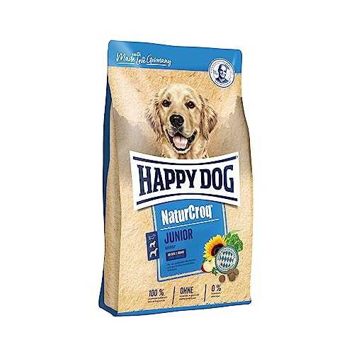 Happy Dog 60668 – NaturCroq Junior – Alleinfutter mit Kräutern für Junghunde ab 7. bis 18. Monate – 4 kg Inhalt von Happy Dog