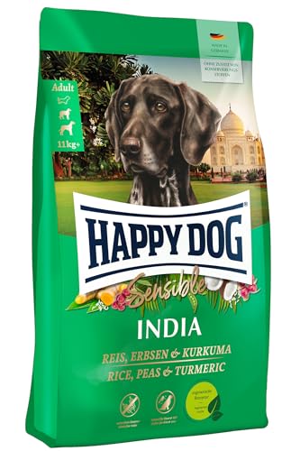 Happy Dog 60961M - Supreme Sensible India Reis, Erbsen und Kurkuma - Trockenfutter für ausgewachsene Hunde - 10 kg Inhalt von Happy Dog