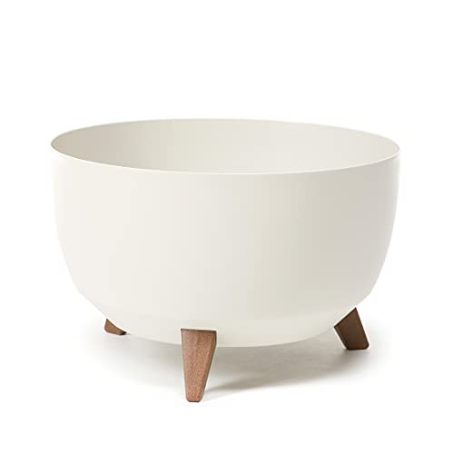 HappyFlower | MultiProject | Blumentopf an den Füßen | Pflanzkübel | rund | 3 Größen | 5 Farben | Übertöpfe | (ø 29 cm, Creme) von HappyFlower