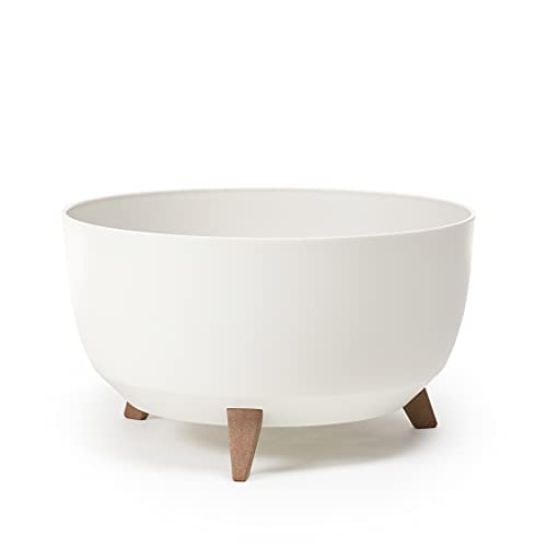 HappyFlower | MultiProject | Blumentopf an den Füßen | Pflanzkübel | rund | 3 Größen | 5 Farben | Übertöpfe | (ø 47 cm, Creme) von HappyFlower