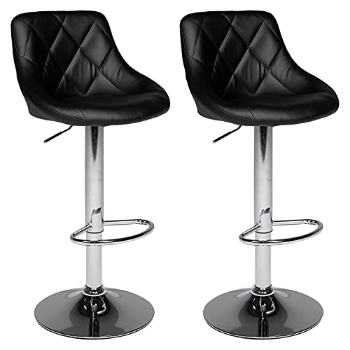 Happy Garden 2er Set Barhocker schwarz Jasper. Küchenstuhl in modernem Design mit höhenverstellbarem Sitz, 360° drehbar und Fußstütze. Hocker mit schwarzer Rückenlehne. Happy Garden 2er Set Barhocker schwarz Jasper. Küchenstuhl in modernem Design mit höhenverstellbarem Sitz, 360° drehbar und Fußstütze. Hocker mit schwarzer Rückenlehne. von Happy Garden