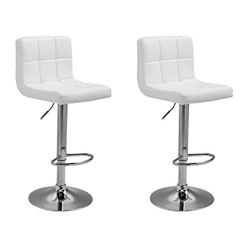 Happy Garden 2er Set Barhocker weiß Mike. Küchenstuhl in modernem Design mit höhenverstellbarem Sitz, 360° drehbar und Fußstütze. Hocker mit weißer Rückenlehne. Happy Garden 2er Set Barhocker weiß Mike. Küchenstuhl in modernem Design mit höhenverstellbarem Sitz, 360° drehbar und Fußstütze. Hocker mit weißer Rückenlehne. von Happy Garden