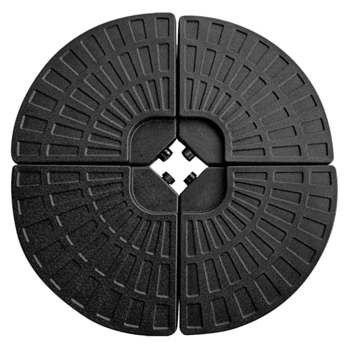 Happy Garden 4er-Set runde Platten SAINT MALO, Ballastplatten, die mit Wasser oder Sand gefüllt werden können, Platten für versetzte Sonnenschirme von Happy Garden