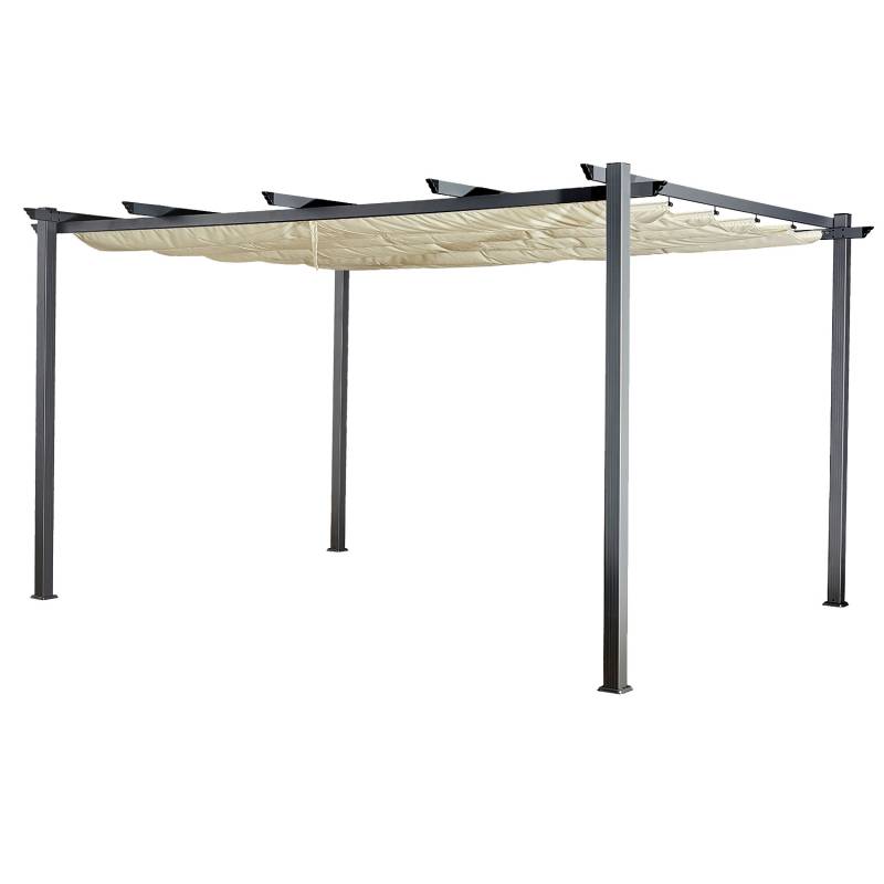 Pergola autoportante in alluminio 3 × 4 m con tessuto beige von Happy Garden