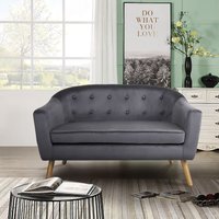 2-Sitzer-Sofa, ca. 73 x 129 x 75 cm - Dunkelgrau 2-Sitzer-Sofa, ca. 73 x 129 x 75 cm - Dunkelgrau von Happy Home