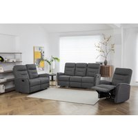 3-tlg. Polstergarnitur mit Relaxfunktionen - Grau 3-tlg. Polstergarnitur mit Relaxfunktionen - Grau von Happy Home
