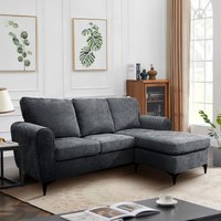 Ecksofa, ca. 207 x 142-78 x 96 cm - Grau von Happy Home
