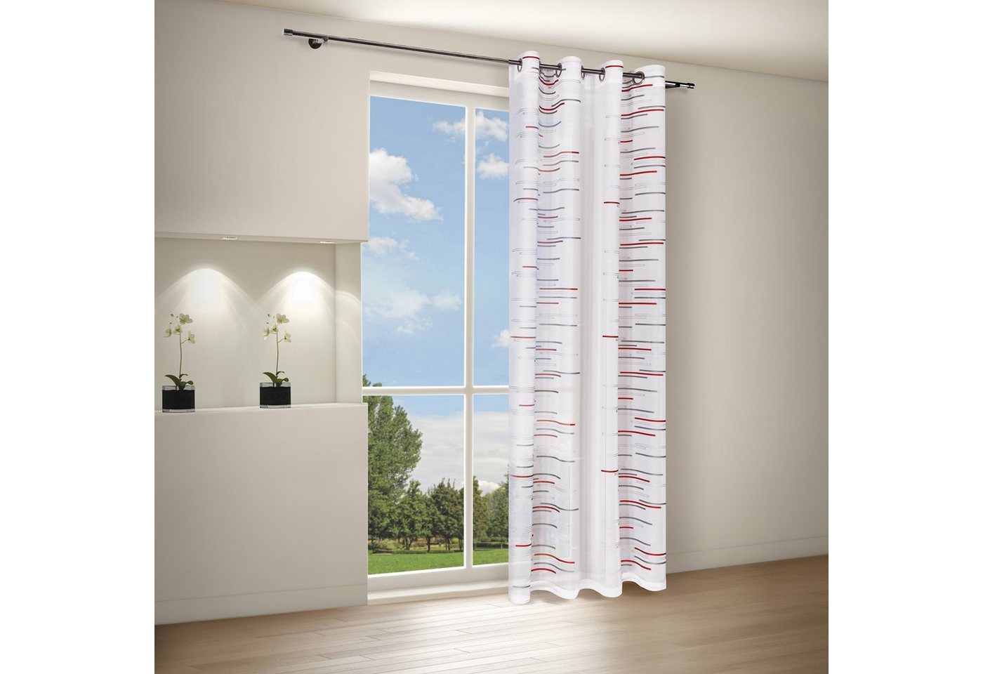 Gardine LORNA, Happy Home, Ösen (1 St), transparent, Scherli, HxB: 245x140 von Happy Home