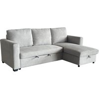 Ecksofa, reversibel links/rechts, ca. 220 x 147 x 86 cm - Hellgrau von Happy Home