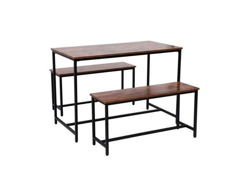 Happy Home Esstisch Esszimmertischset Dining Set mit 1 Tisch & 2 Sitzbänken von Happy Home