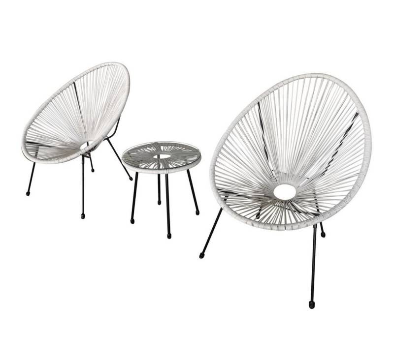 Happy Home Gartenstuhl Bistro-Set 3 tlg Gartenset Balkonset Bistroset Gartenmöbel Rattanset von Happy Home