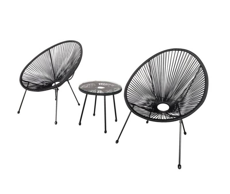 Happy Home Gartenstuhl Bistro-Set 3 tlg Gartenset Balkonset Bistroset Gartenmöbel Rattanset von Happy Home