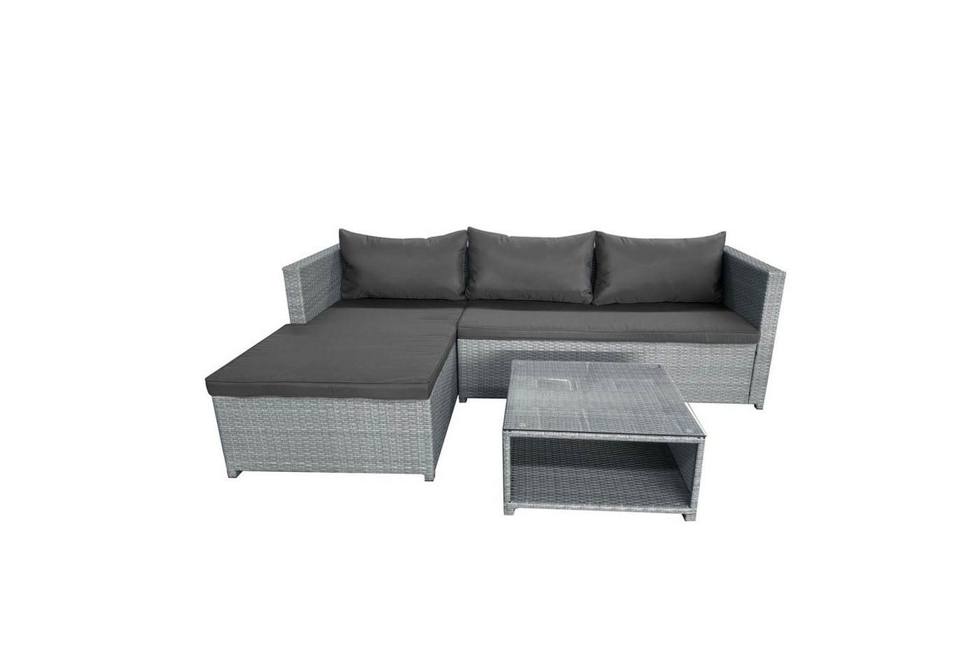Happy Home Loungeset 3-tlg. Freizeitsofa Loungeset mit Tisch für Garten Terrasse Balkon von Happy Home
