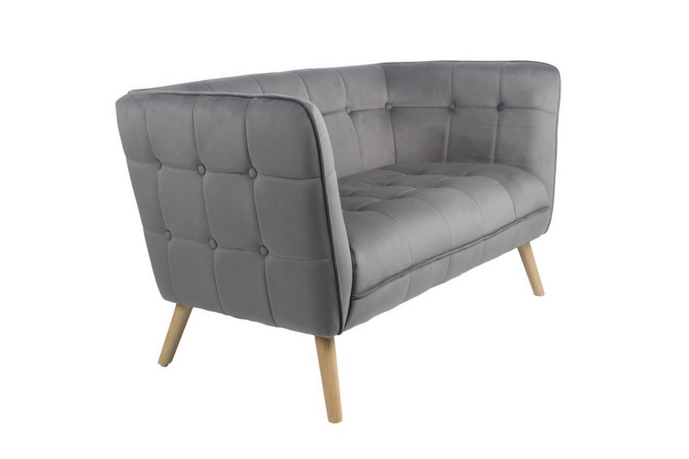 Happy Home Loungesofa Moderner 2-Sitzer Sitzbank mit Armlehne aus Samtbezug grau Happy Home Loungesofa Moderner 2-Sitzer Sitzbank mit Armlehne aus Samtbezug grau von Happy Home