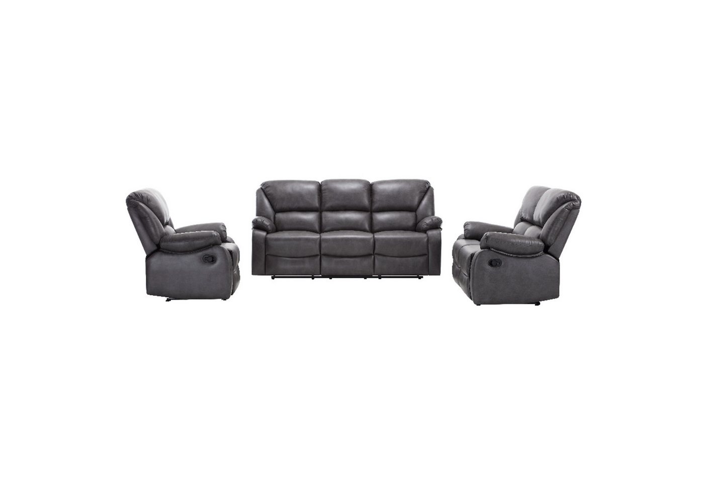 Happy Home Loungesofa Relaxsofa-Set 3 tlg. Couchgarnitur mit Relaxfunktionen grau Lederoptik Happy Home Loungesofa Relaxsofa-Set 3 tlg. Couchgarnitur mit Relaxfunktionen grau Lederoptik von Happy Home