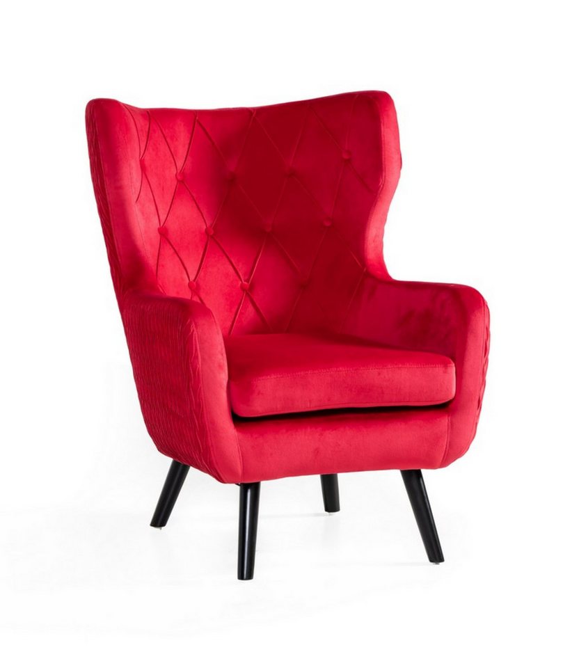 Happy Home Ohrensessel Sessel Ohrensessel mit Samtbezug Liegesessel von Happy Home