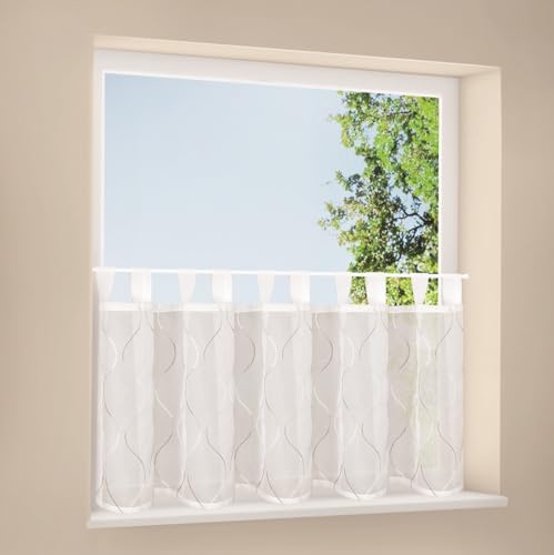Happy Home Scheibengardine Carla mit Stickerei weiß B/H 145/50 cm transparent von Happy Home
