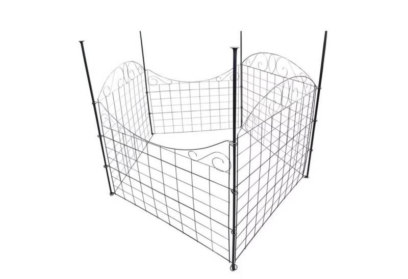 Happy Home Zaunpfosten Metall Gartenzaun Wellen Design 11 teilig anthrazit pulverbeschichtet von Happy Home