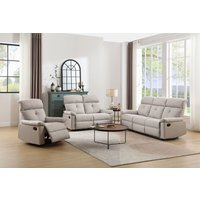 Polstergarnitur 3tlg. mit 5 Relaxfunktionen - Beige von Happy Home