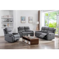 3tlg. Relaxsofa-Set mit 5 Relaxfunktionen - Dunkelgrau 3tlg. Relaxsofa-Set mit 5 Relaxfunktionen - Dunkelgrau von Happy Home
