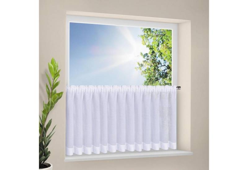 Happy Home Scheibengardine KATHA, Faltenband (1 St), transparent, HxB: 50x205, Webware "Made in Germany" von Happy Home