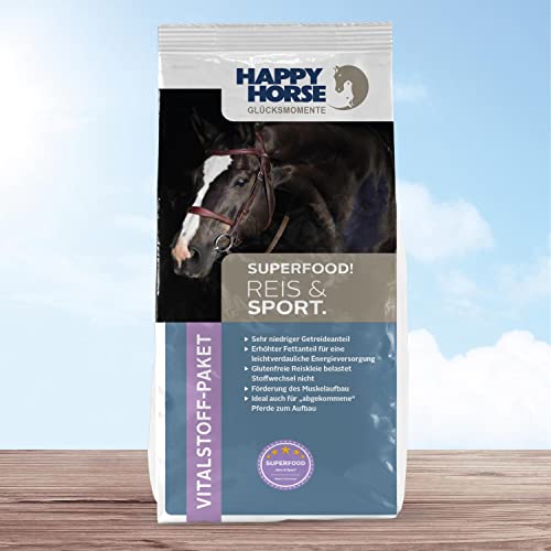 HAPPY HORSE Superfood Reis & Sport Pferdefutter 14kg - Vitalstoffversorger der neuen Generation - Sehr niedriger Getreideanteil - Glutenfreie Reiskleie - Förderung des Muskelaufbau HAPPY HORSE Superfood Reis & Sport Pferdefutter 14kg - Vitalstoffversorger der neuen Generation - Sehr niedriger Getreideanteil - Glutenfreie Reiskleie - Förderung des Muskelaufbau von Happy Horse